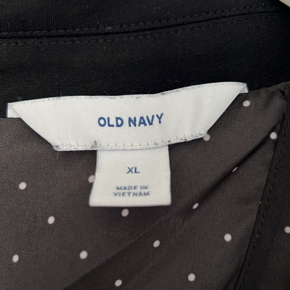 Old Navy Black Blazer with Polka Dots